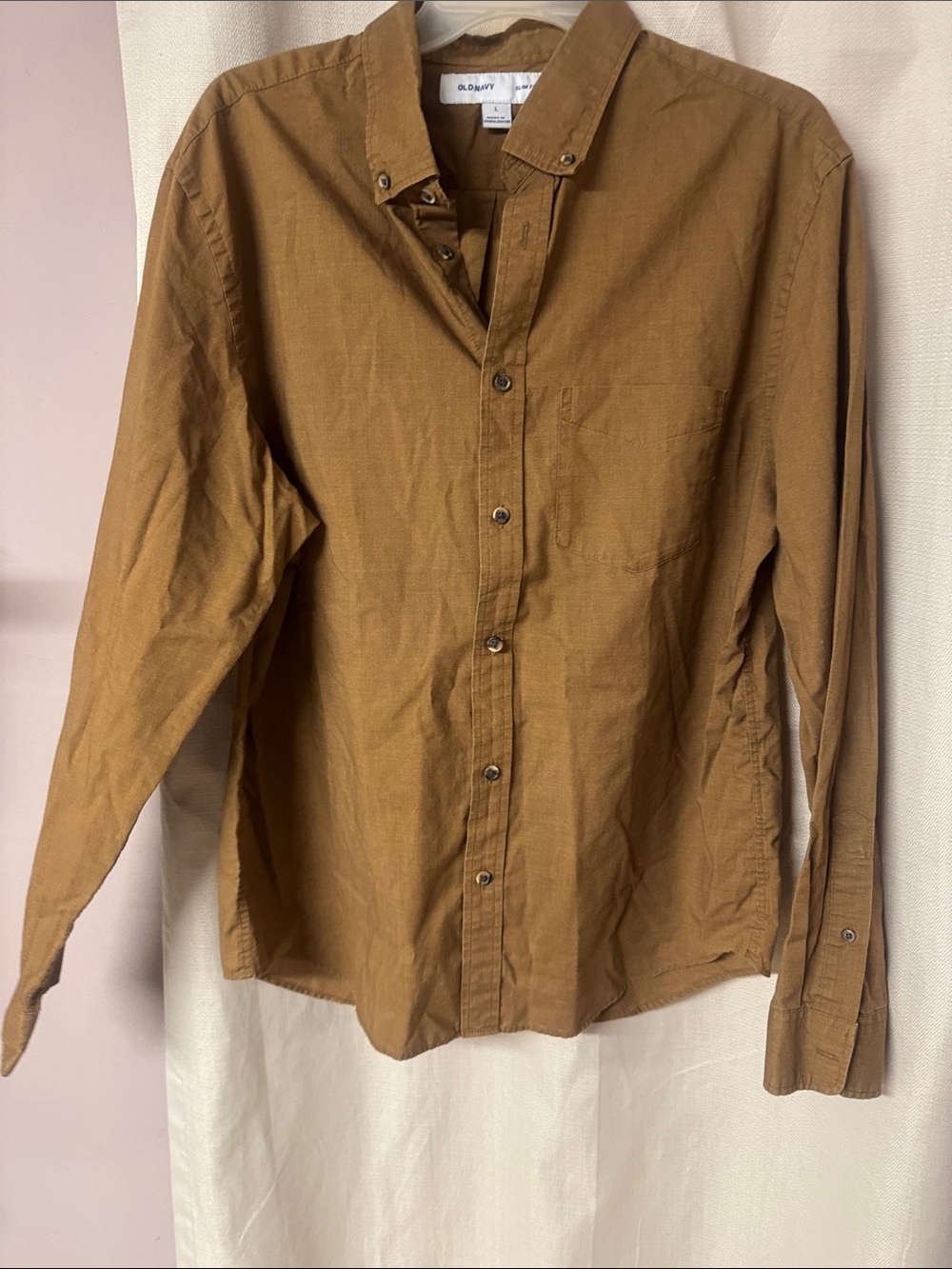 Old Navy Men's Button-Down Shirt in Caramel Brown